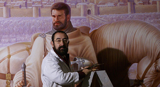 Cándido Pérez y su cuadro El Cid
